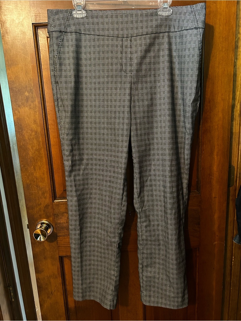 Hilary Radley Women’s Black and Gray Glen Plaid Dress Pants